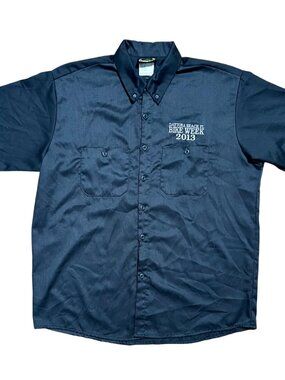 Bike Week Daytona Beach 2013 Short Sleeve Button Up Mechanic Shirt, Men's Large